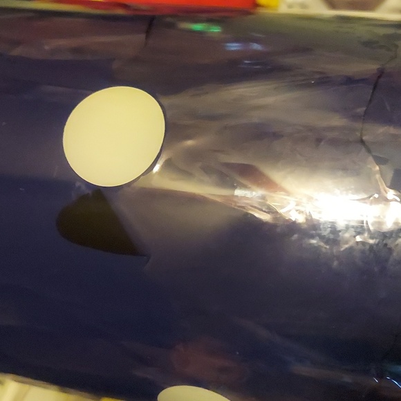 Massive gorg. Beach vibe navy w. White poka dots and brass accent lamp. - Picture 5 of 5